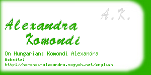 alexandra komondi business card